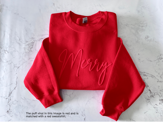 Custom Christmas Embossed Sweatshirt with Name or Initials on Sleeve