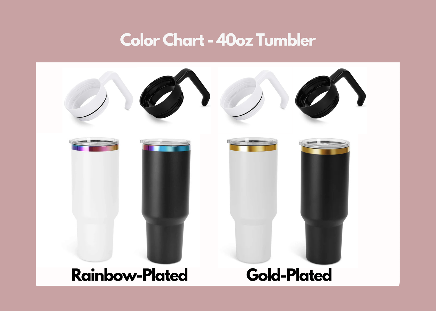 Custom Photo or Logo Engraved 40 oz Tumbler with Removable Handle